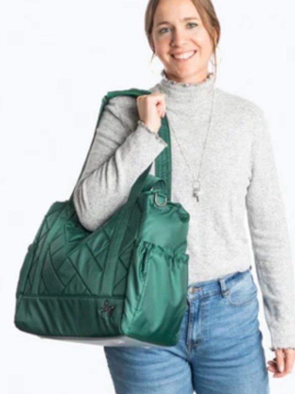 Lug “Baby Yacht” Carryall Tote/Travel Bag. Wickedly Green. NWT - Picture 6 of 14